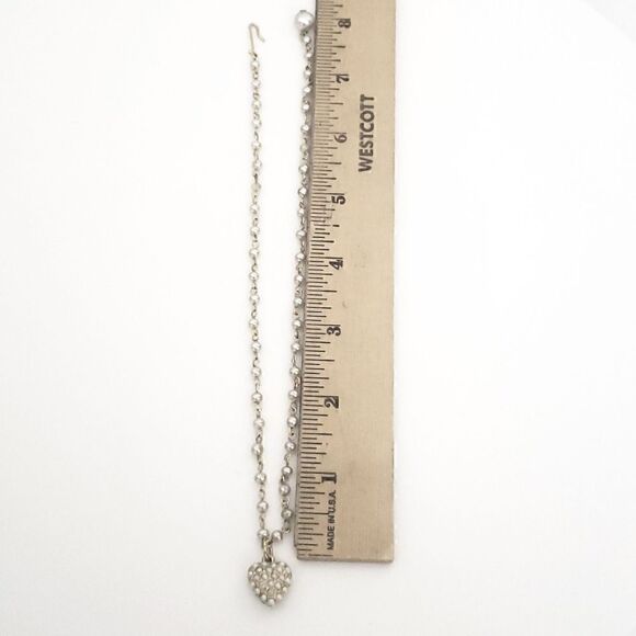 ARTISAN RECYCLED JEWELRY Goldtone & Pearls Heart Necklace Valentine's Day - Picture 7 of 9